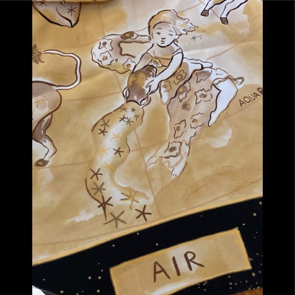 Diane Von Furstenberg silk scarf ZODIAC signs horoscope - Picture 15 of 16